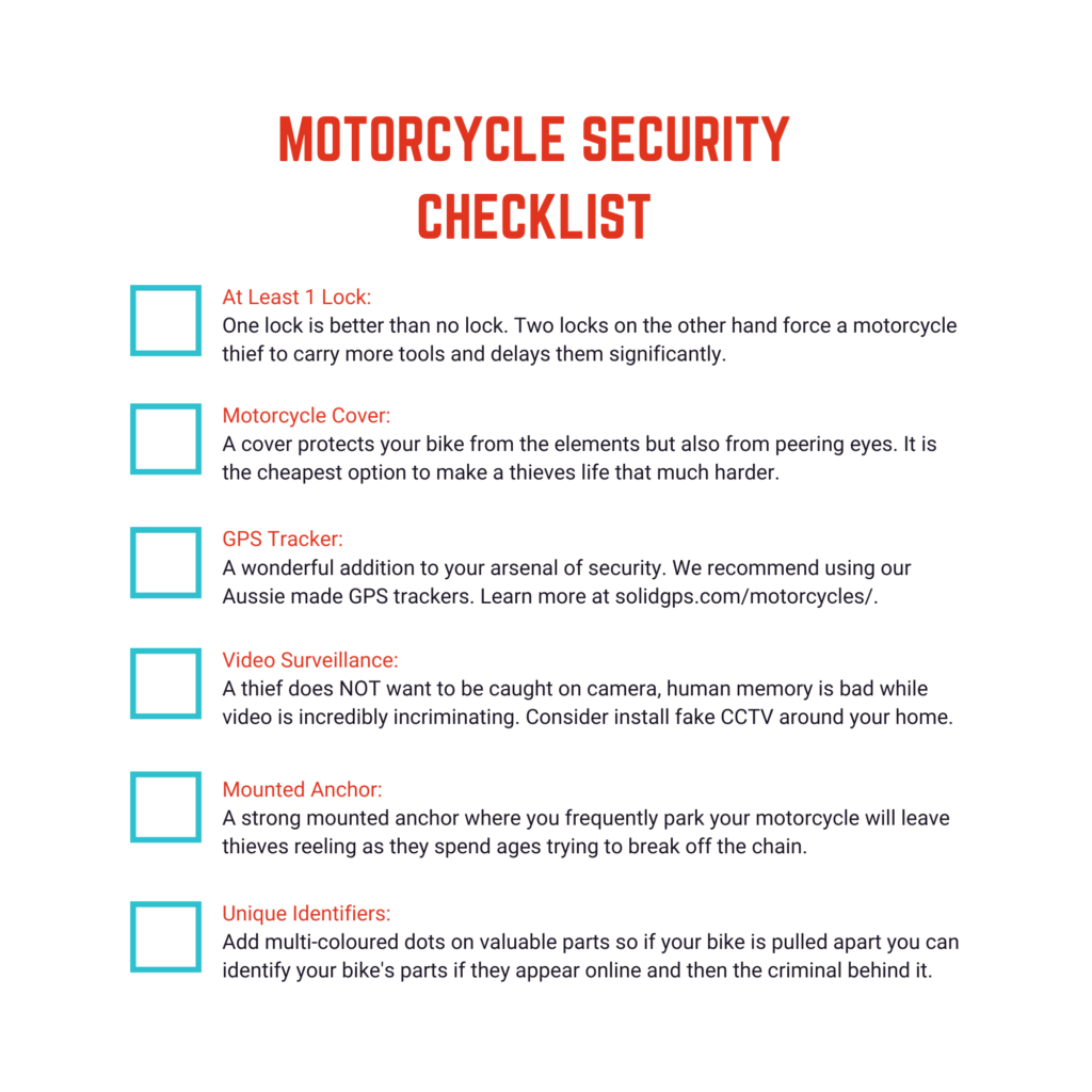 Motorcycle security checklist