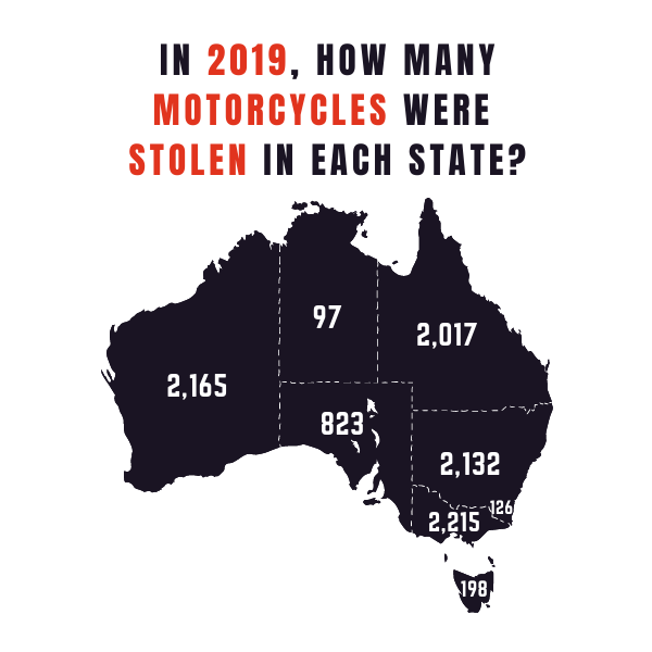 Map of Australia Motorcycle Thefts