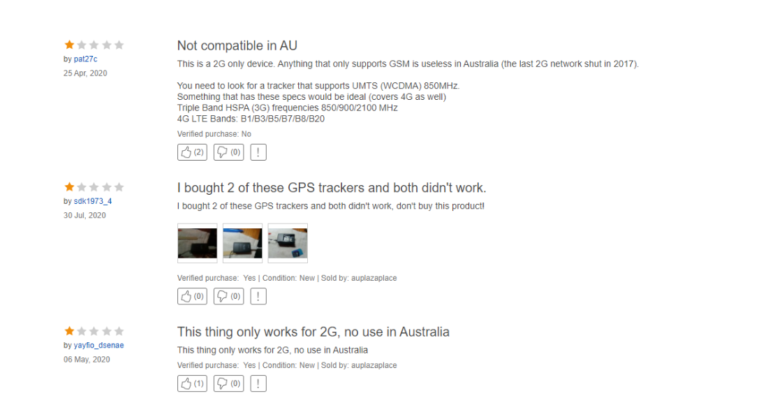 eBay reviews of a $30 GPS Tracker