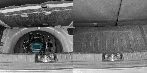 Tracker hidden inside a car boot