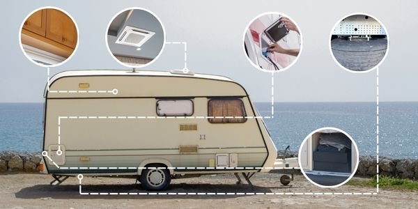 Where to hide gps trackers in a caravan