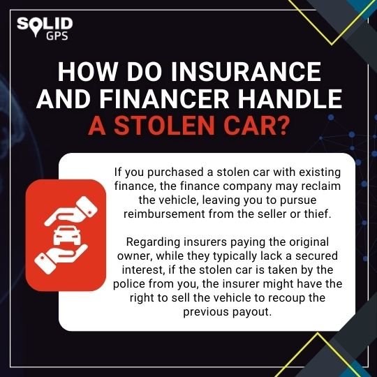 How do insurance and Financer handle a stolen car