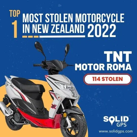 Top 1 Most Stolen Motorcycle in New Zealand 2022 Infographic showing the Top 1 most stolen motorcycle in New Zealand in 2022