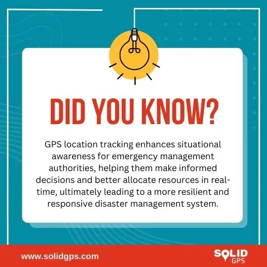 Infographic showing a fact about GPS trackers in emergency situations