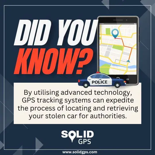 Infographic with a fact about recovering stolen vehicles in New South Wales