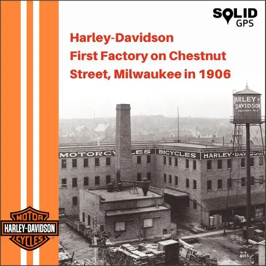 Harley-Davidson First Factory Historic photo of the first Harley-Davidson factory