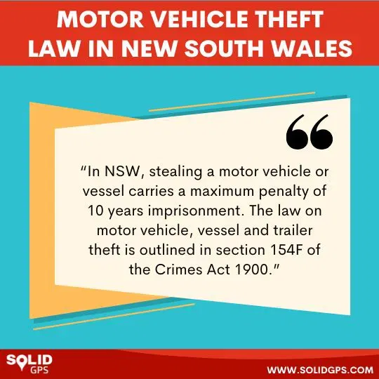 Motor Vehicle Theft Law in New South Wales Infographic explaining motor vehicle theft laws in New South Wales