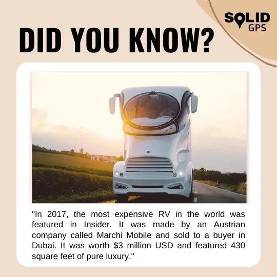The Most Expensive RV in the World Infographic showing the most expensive RV in the world