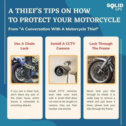 Tips to Protect Your Motorbike from Thieves Infographic with tips to protect your motorbike from thieves